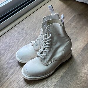 Dr. Martens White Lace-Up Boots